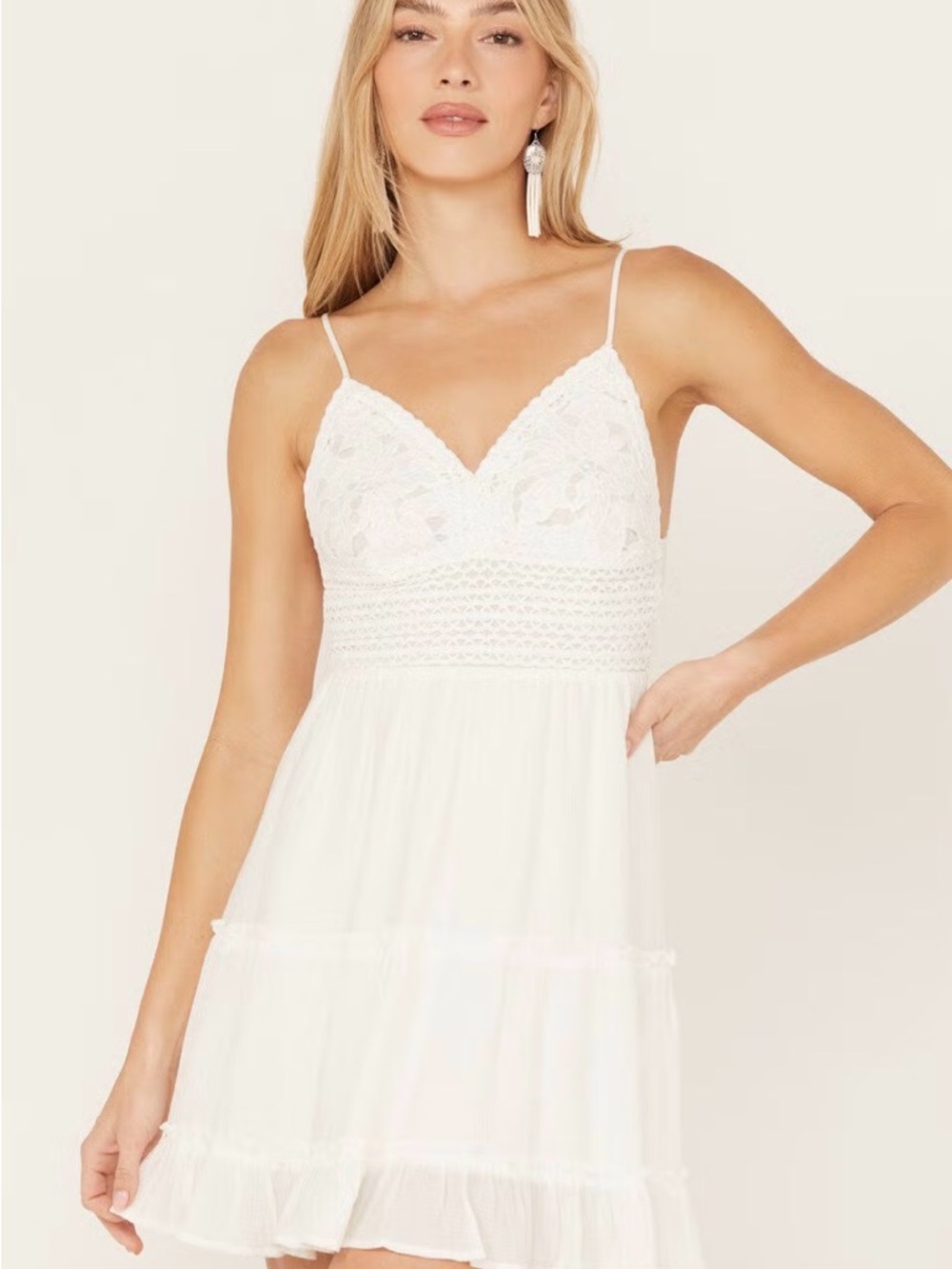 Shyanne White Crinkled Elastic Waist Top